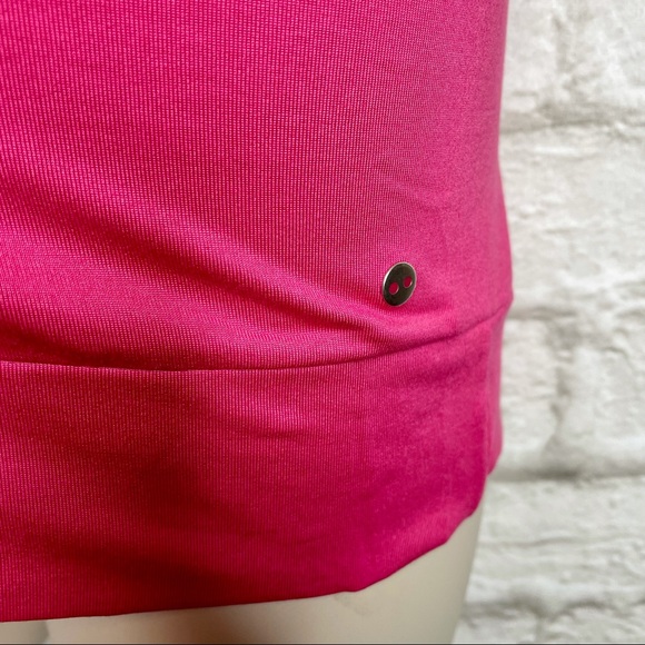 Alex + Abby Racerback Athletic Tank Top Women’s L Built-In Shelf Bra Pink Black - Picture 5 of 8